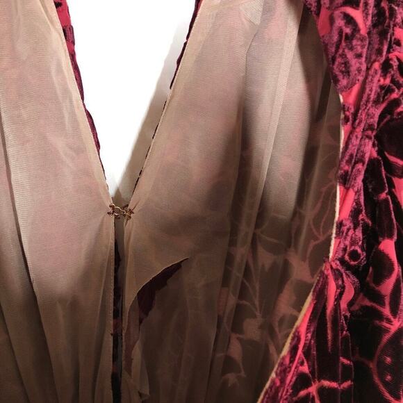 Bronx and Banco Velvet Gown Floral  Open Back Maxi XL - Picture 10 of 14